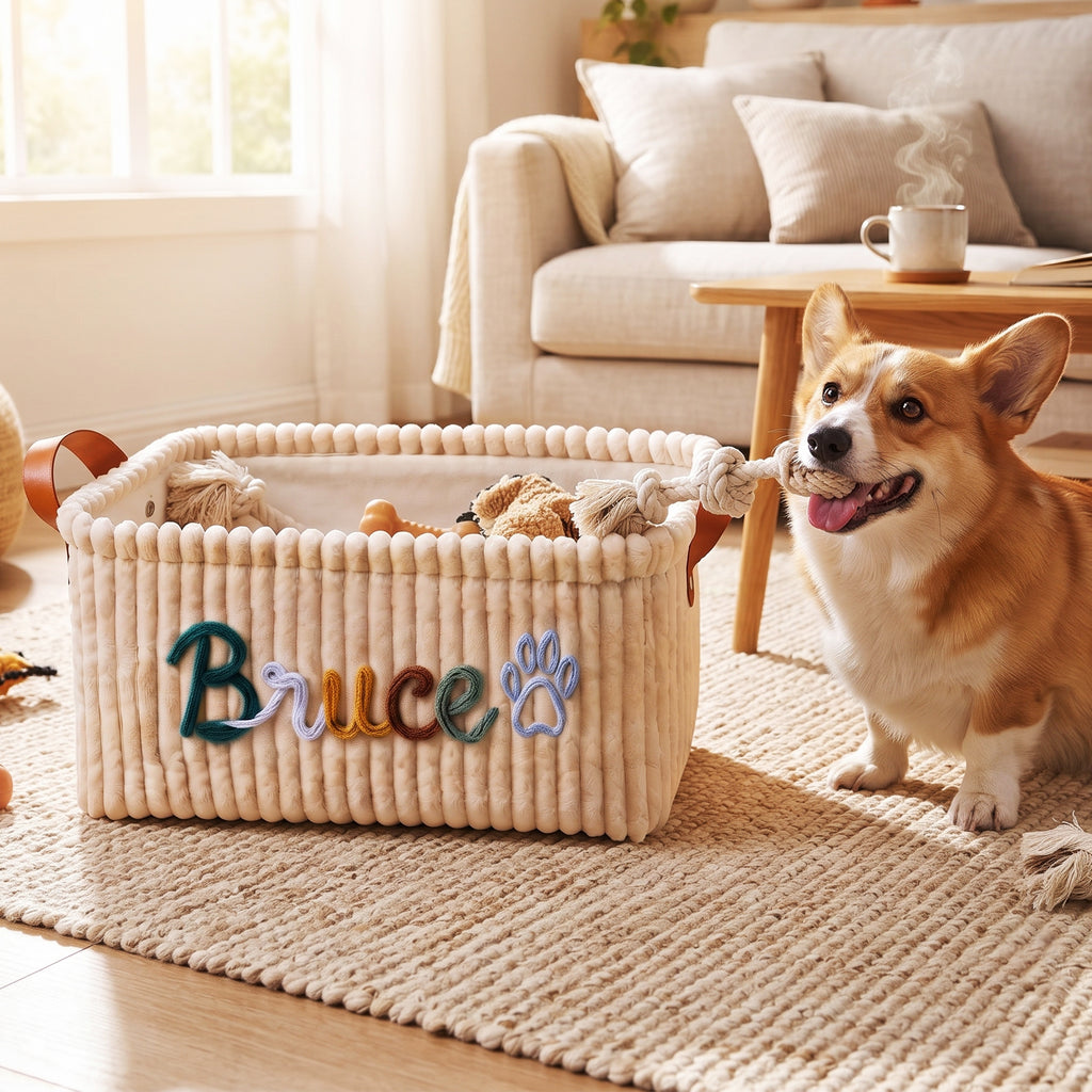 Personalized Dog Toy Basket