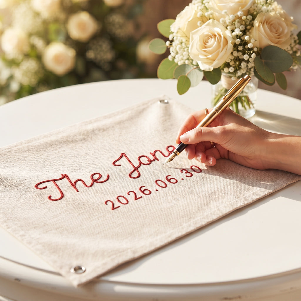 Yarn Name Guest Book with Wedding Date