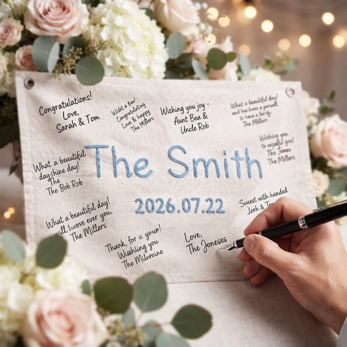 Yarn Name Guest Book with Wedding Date