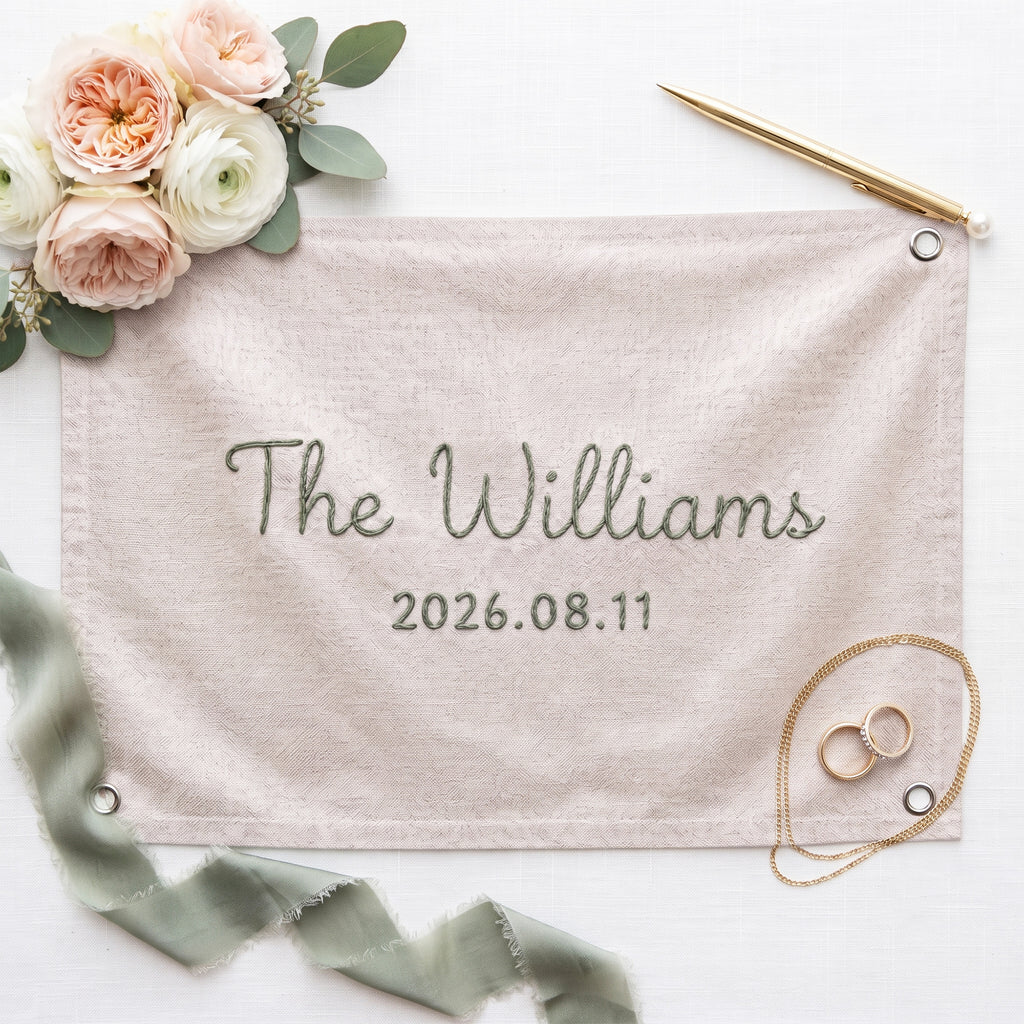 Yarn Name Guest Book with Wedding Date