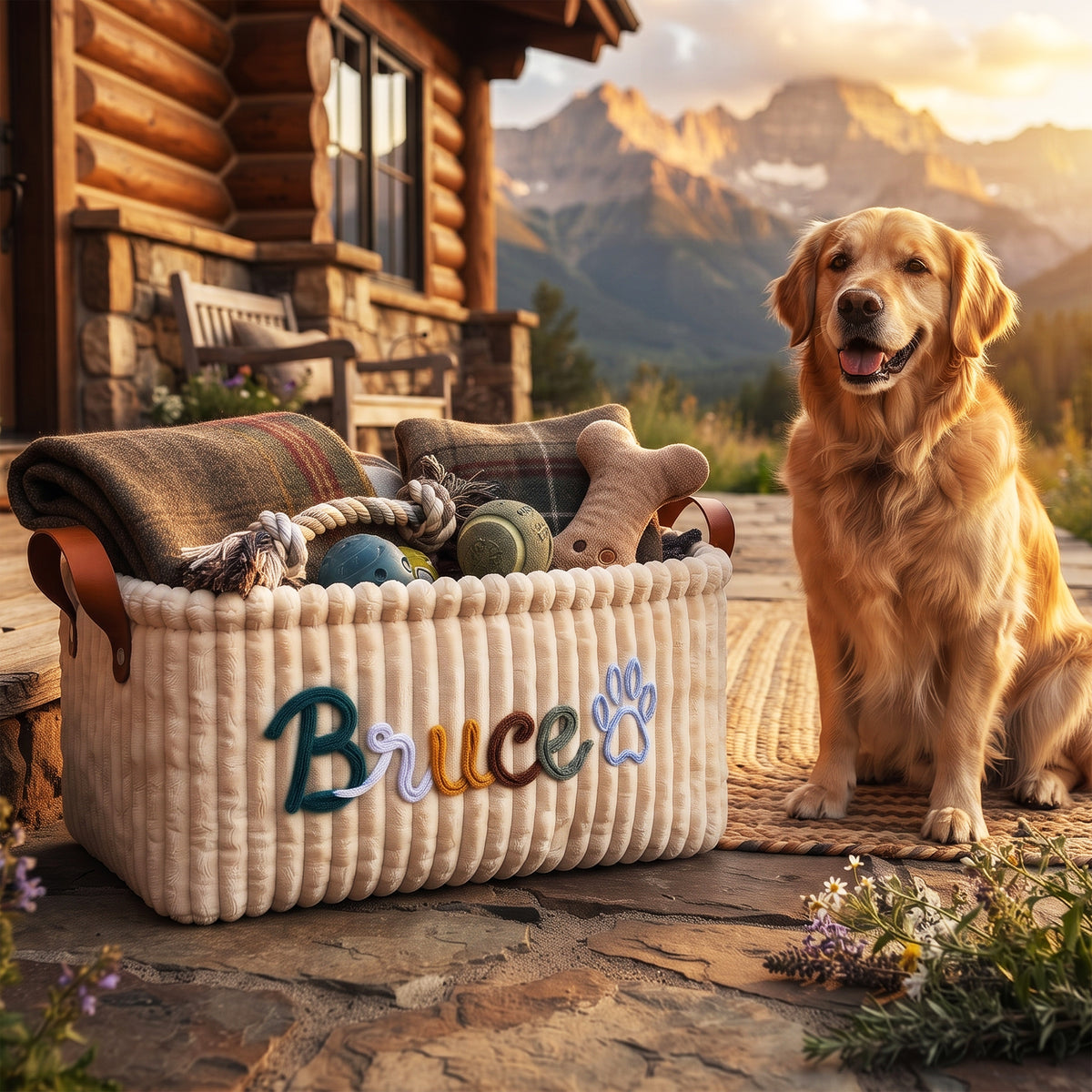 Personalized Dog Toy Basket