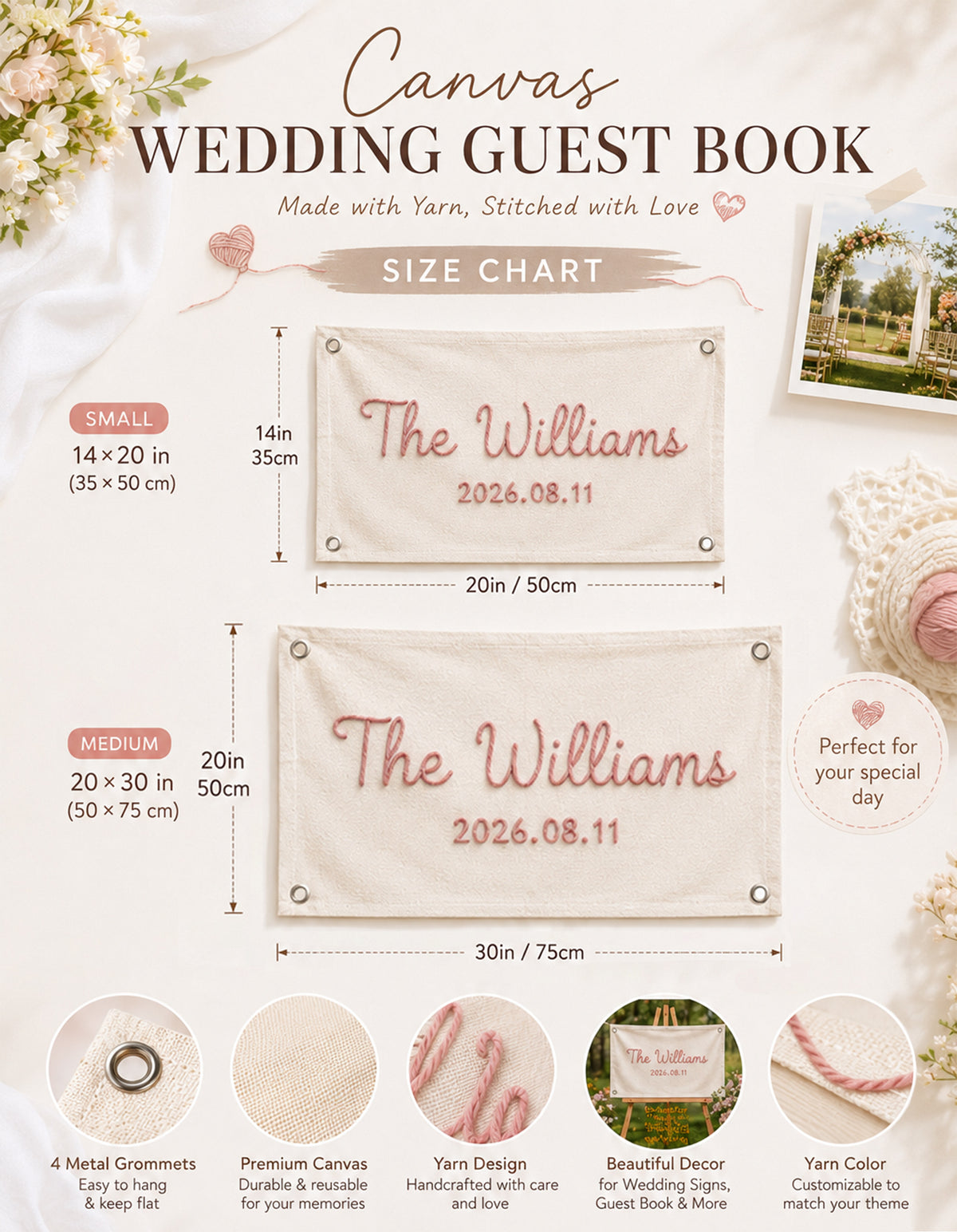 Custom Wedding Sign-In Banner