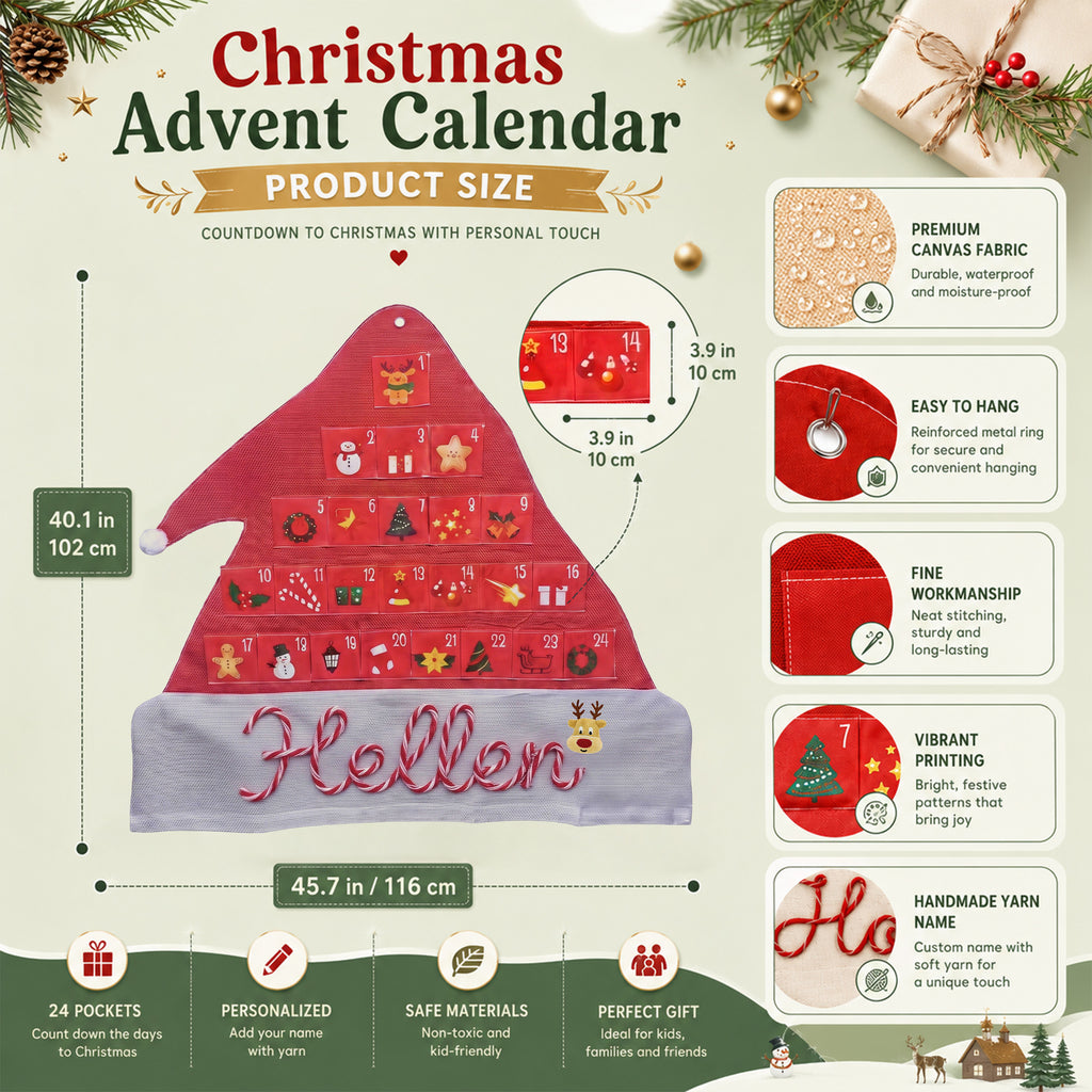 Personalized Fabric Advent Calendar with Pockets