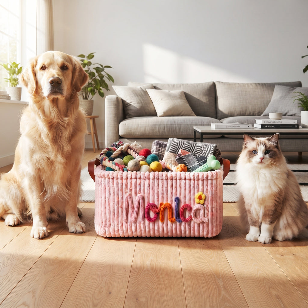 Personalized Dog Toy Basket
