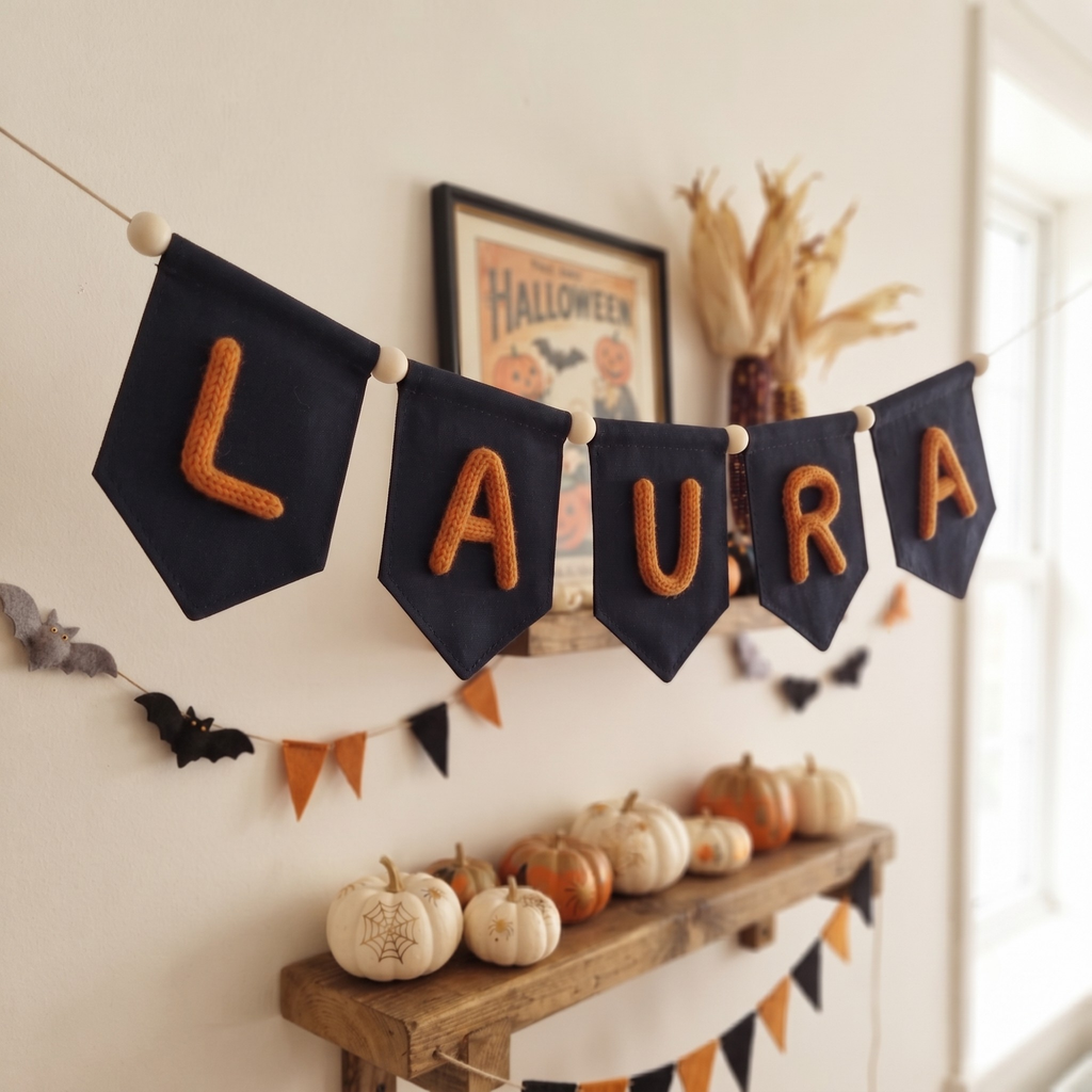 Halloween Black Name Banner