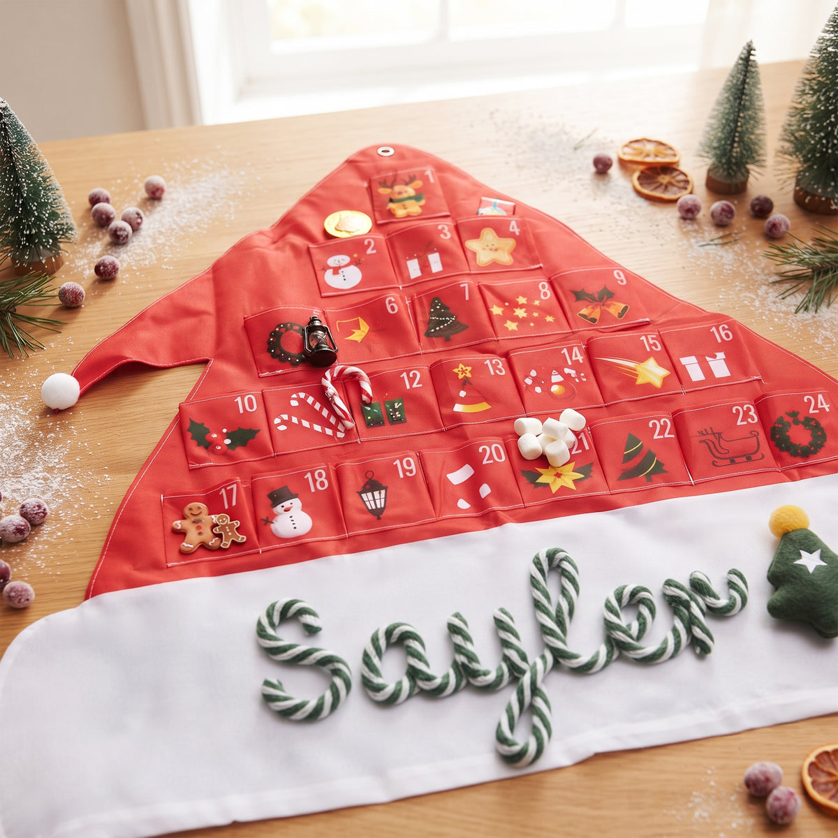 Personalized Santa Hat Advent Calendar