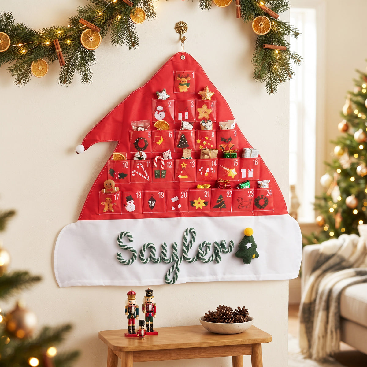 Personalized Santa Hat Advent Calendar