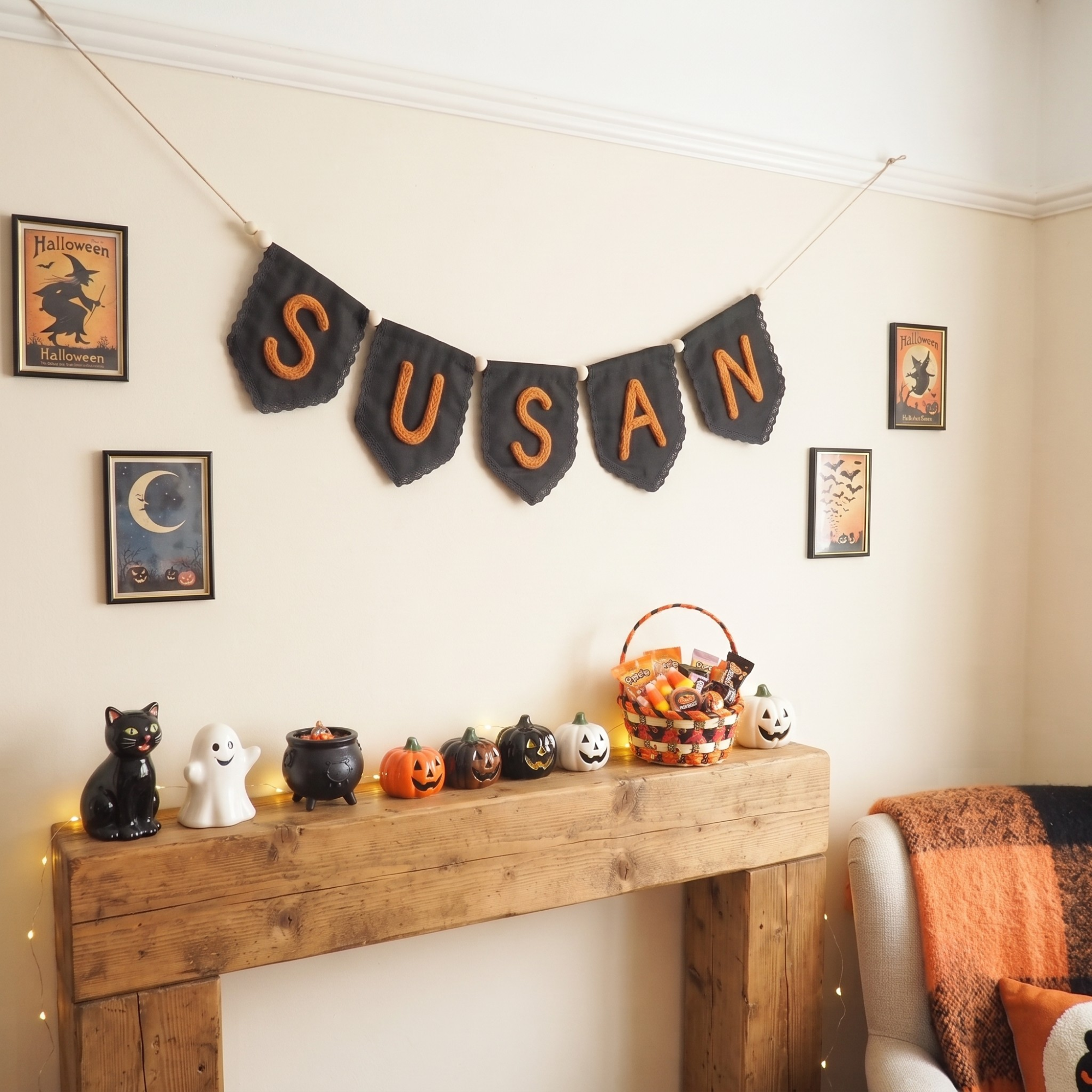 Halloween Black Name Banner