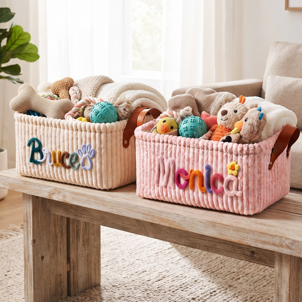 Personalized Dog Toy Basket
