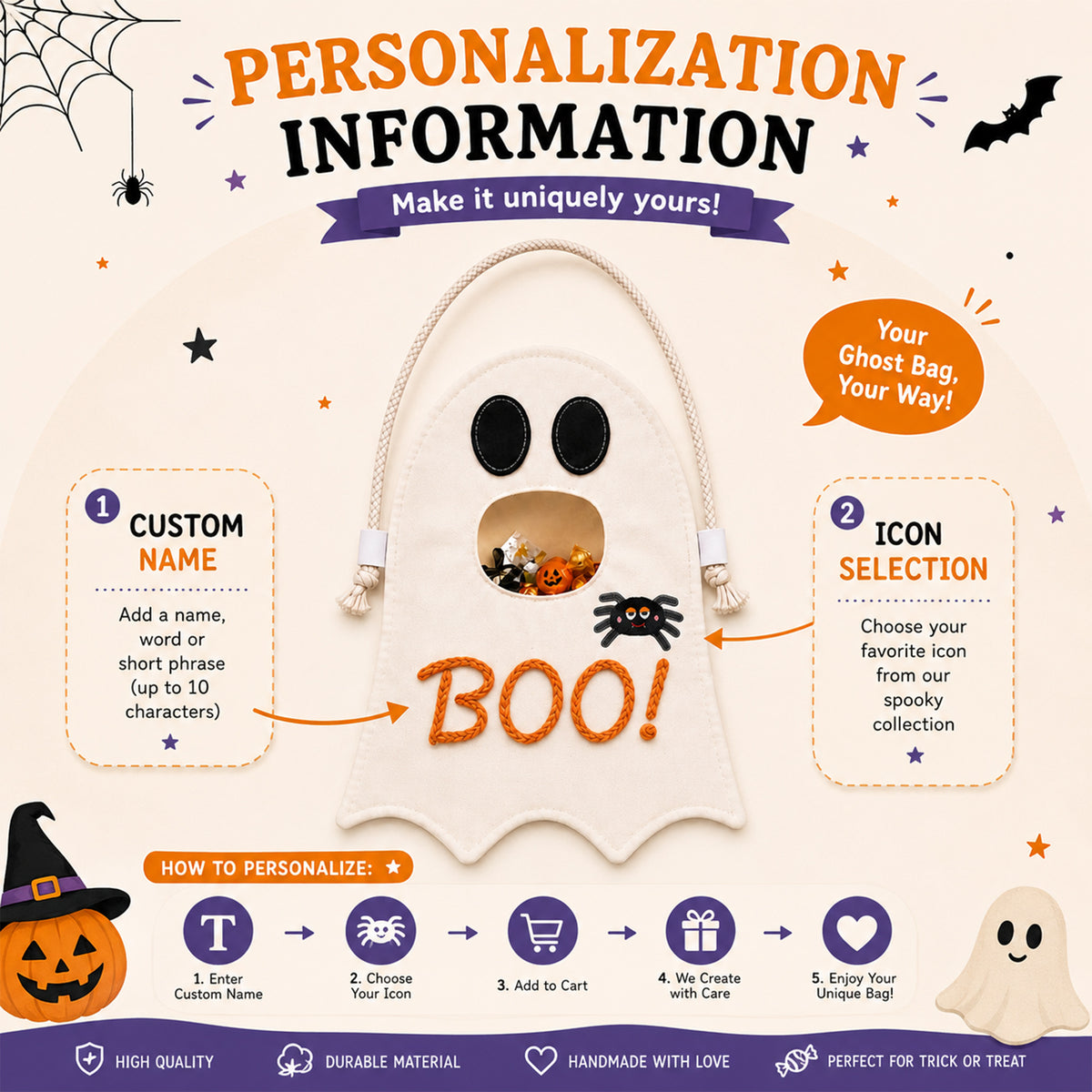 Custom Ghost Trick or Treat Bag