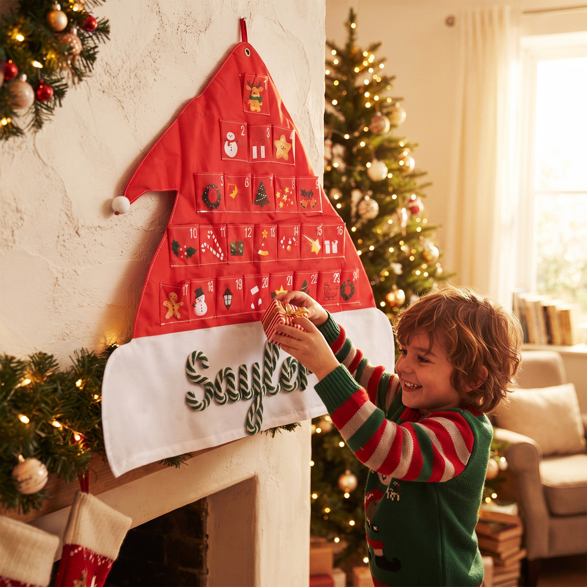 Personalized Santa Hat Advent Calendar