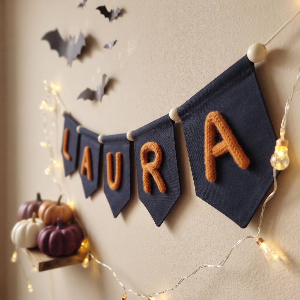 Halloween Black Name Banner