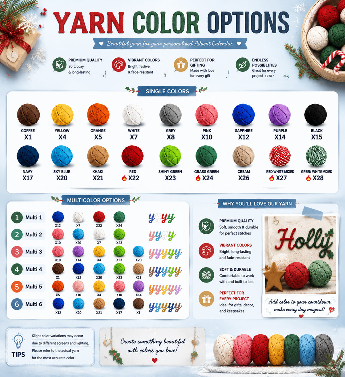 Personalized Advent Calendar with Yarn Name