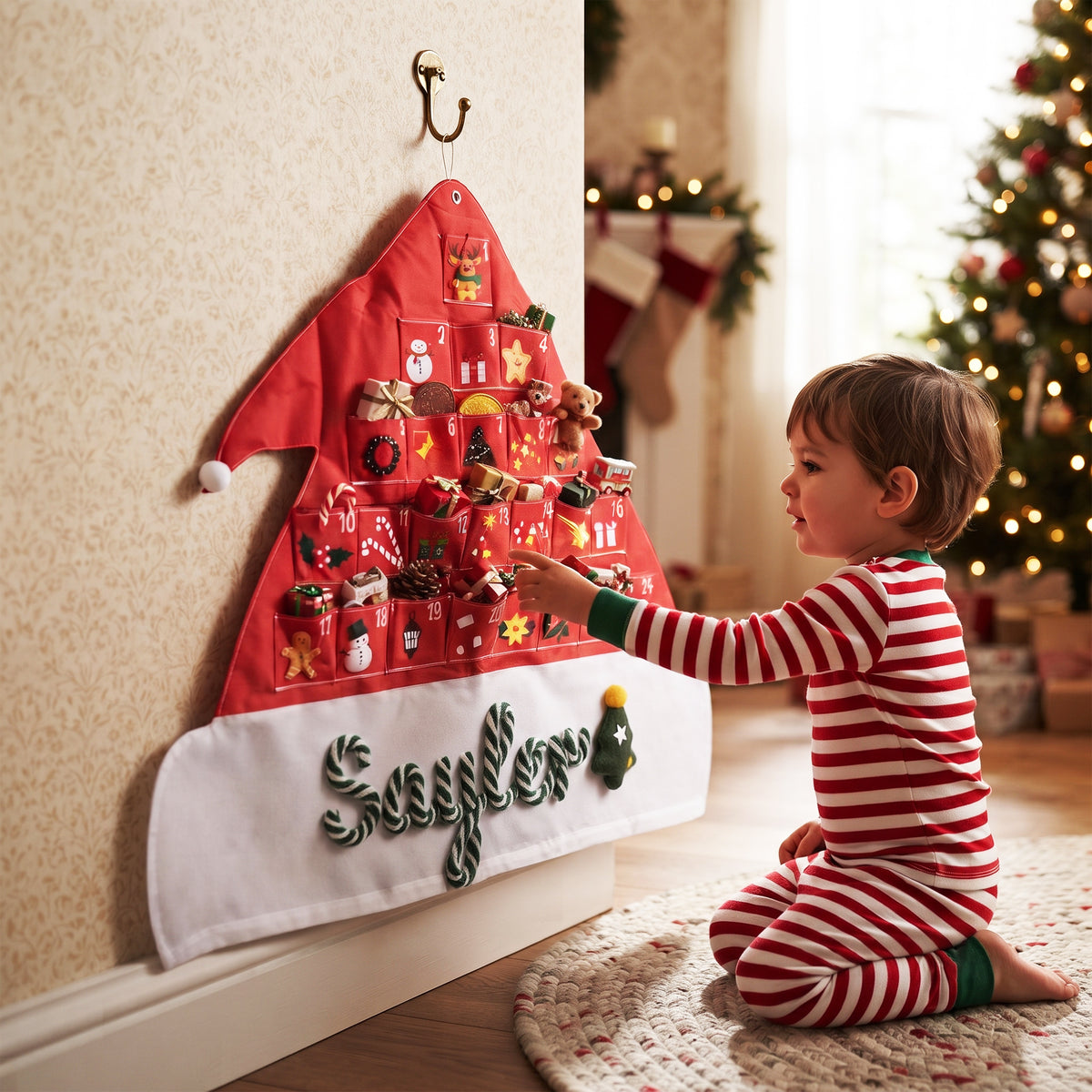 Personalized Santa Hat Advent Calendar