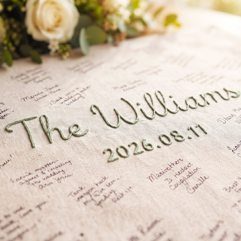 Yarn Name Guest Book with Wedding Date