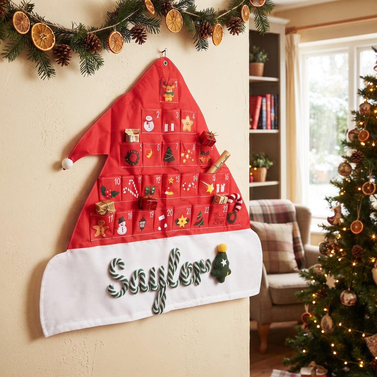 Personalized Santa Hat Advent Calendar
