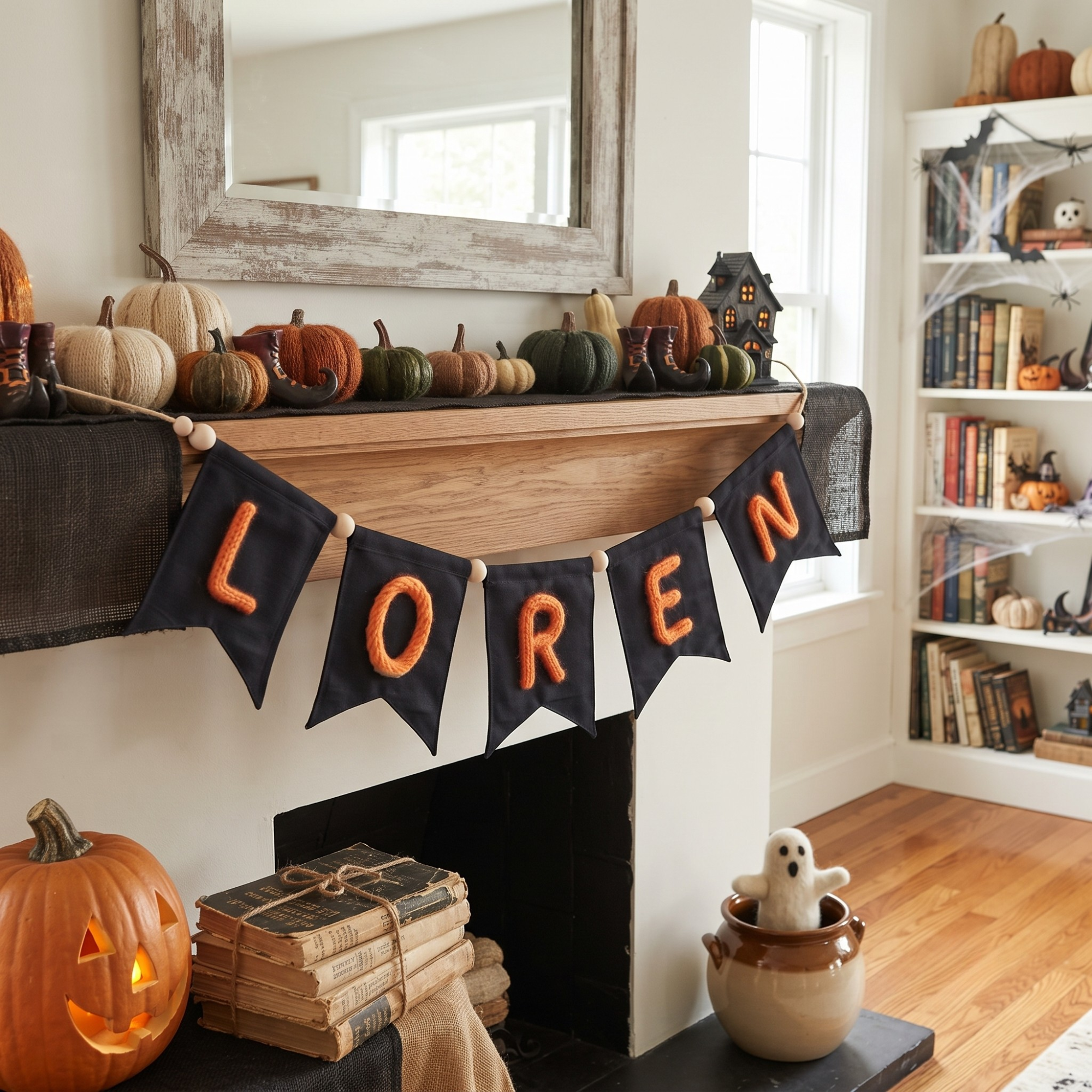 Halloween Black Name Banner
