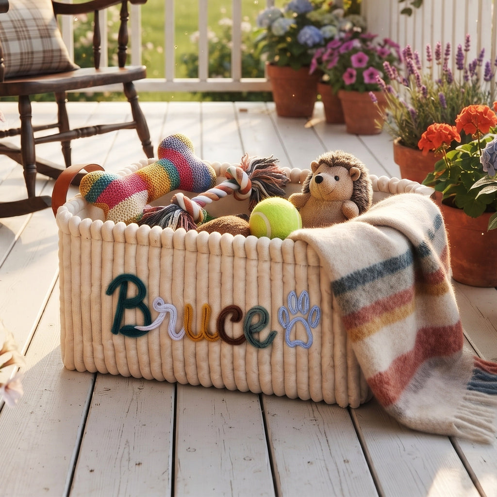 Personalized Dog Toy Basket